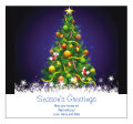 Decorated Christmas Tree Big Square Label